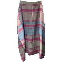 Plaid shetland 130x170 cm écru, rose, turquoise