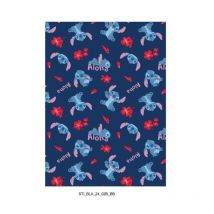 Plaid - Stitch Fleurs Rouges - 110 cm x 150 cm