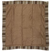 Kansas - Plaid en suédine à rayures beige 150x150