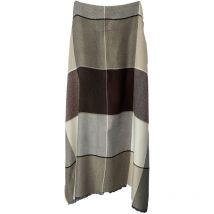 Plaid swans 130 x 170 cm marron chiné, beige foncé et écru