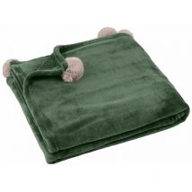 Plaid tout doux vert 130 x 160 cm