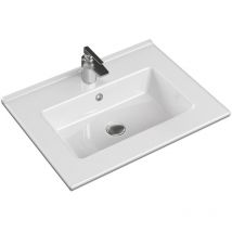 Sanijura - Plan vasque céramique nolita (60 cm) - Longueur: 61 cm - Blanc brillant