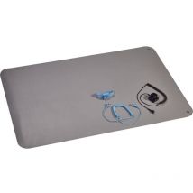 Wolfgang Warmbier - Ensemble avec tapis antistatique (esd) 1400.663.C gris-platine (l x l) 900 mm x 610 mm câble de terre