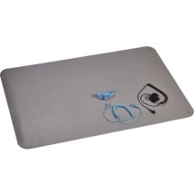Ensemble Avec Tapis Antistatique (esd) Wolfgang Warmbier 1400.663.c Gris-platine (l X L) 900 Mm X 610 Mm Câble De Terre Inclus, Fiche De Mise À La T 
