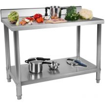 Royal Catering - Plan De Travail En Acier Inoxydable Avec Dosseret 100X70X85Cm Table De Cuisine