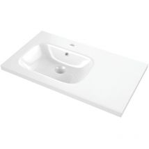 Plan vasque céramique Ancodesign excentré à gauche Pour meuble 120cm