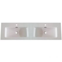 Anconetti - Plan vasque céramique Pour meuble 120cm - double vasque