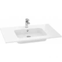 Discac - Plan-vasque - Savane - l 1402 x p 540 x e 20 mm - Blanc brillant