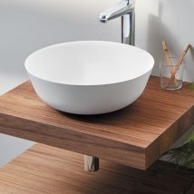 Sanycces - Plan vasque suspendu Zero finition Noix avec porte-serviettes - 160 x 45 cm