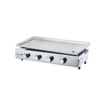 Plancha À Gaz 4 Feux Inox Xxl 84 X 34 Cm – Plaque 5 Mm Qualité Pro – Piezo Intégré – Tiroir Graisse – Jusqu'à 12 Convives – 10 Kw – Cookingbox