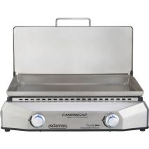 Campingaz - plancha gaz a poser master ex inox - 60x40 cm - Plaque inox - Couvercle sur char