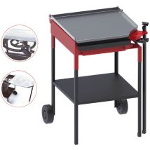 FM - Barbecue bbq plancha acier poli et founeau de 560 x 570 x 5 mm
