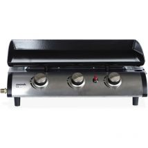 Alice's Garden - Plancha au gaz 3 feux - Porthos 3 brûleurs - 7.5 kW. barbecue. cuisine extérieure. grande plaque émaillée. inox