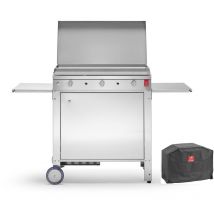 Plancha Planet - gaz - chef 80 Lisse + Chariot Fermé + Couvercle + Housse planet