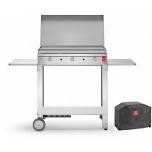Plancha Planet - gaz - chef 80 Lisse + Chariot Ouvert + Couvercle + Housse planet
