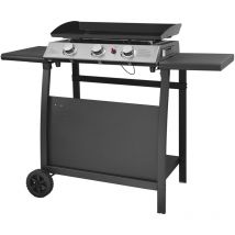 Happy Garden - Plancha de gas séville 3 quemadores 7,5kW + carrito