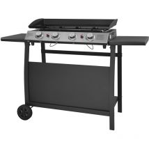 Plancha de gas valencia 4 quemadores 10kW + carrito