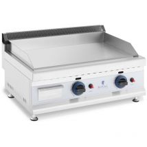 Plancha fry top doble de gas - 60 x 40 cm - Lisa - 2 x 3.100 w - Gas natural -