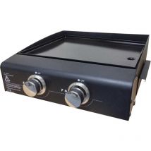 Friodis - Plancha au gaz en acier émaillé Pedro 2 brûleurs