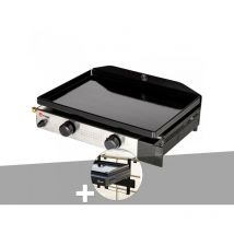 Somagic - Plancha gaz à poser 2 brûleurs Solia 200 + Support balcon