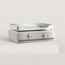 Plancha gaz Excellence 2 feux chrome dur 6 à 8 pers. Piezo mécanique double (intégré aux boutons) 2 brûleurs (en forme de h) Verycook