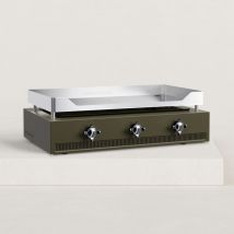 Plancha gaz Excellence 3 feux chrome dur 8 à 12 pers. Piezo mécanique triple (intégré aux boutons) 3 brûleurs (en forme de H) Verycook