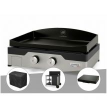Plancha gaz Signature Allure 260 Duo + Housse de protection + Chariot + Couvercle de protection Le Marquier