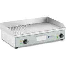 Helloshop26 - Plancha électrique professionnelle pro de table rainurée (dimensions de la plaque de cuisson : 400 x 730 mm, 2 x 2 200 watts, 50 - 300
