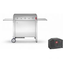 Plancha Planet - gaz - chef 80 Lisse + Housse planet à gaz + Chariot fermé - 3 brûleurs