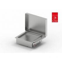 Gaz pour cuisine d'extérieur - oasi 55 Lisse Rainurée - 2 brûleurs - Inox 304 Alimentaire - Couvercle - Plancha Planet