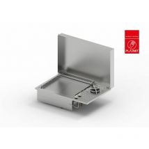 Plancha PLANET à gaz pour cuisine d'extérieur - OASI 55 Lisse Rainurée - Feu DUAL - 2 brûleurs - Inox 304 Alimentaire - Couvercle
