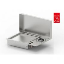 Plancha Planet - gaz pour cuisine d'extérieur - oasi 80 Lisse - fdual - 3 brûleurs - Inox 304 Alimentaire - Couvercle