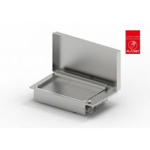 Gaz pour cuisine d'extérieur - oasi 80 Lisse Rainurée - 3 brûleurs - Inox 304 Alimentaire - Couvercle - Plancha Planet