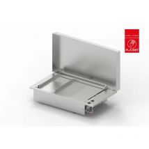 Gaz pour cuisine d'extérieur - oasi 80MIX 26 Lisse -55 Lisse Rainurée - 3 brûleurs - Inox 304 Alimentaire - Couvercle - Plancha Planet