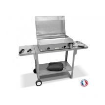 Pack completo plancha eléctrica neo E-650-2400 w – Carro + Accesorios – Inox – Termostato ajustable – 10 personas – Made in France – 53 x 43 x 18
