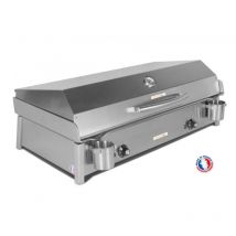Planchaelec - Plancha eléctrica anthea E870-3600W – Tapa + 2 Utensilios – Inox – Termostato ajustable – 16 personas – Made In France – 87 x 43 x 25 cm
