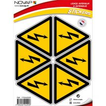 Novap - Planche 6 Pictogrammes Triangle 100mm - Danger Eléctrique - 4242026