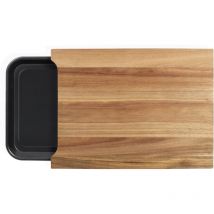 Planche à découper bois 36.5x27.5cm + bac récupérateur Livoo MES155