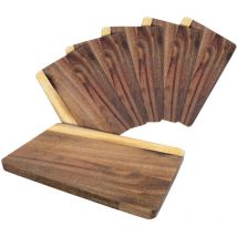 Planche à découper en acacia 22x14x1,4 cm - lot de 6 - planches à petit-déjeuner en bois