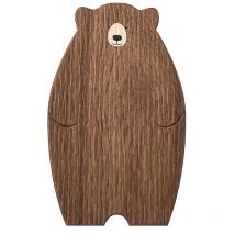 Planche à découper en bois, joli plateau à pain en forme d'ours, planche de cuisine en noyer noir, marron