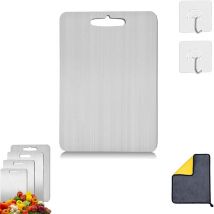 Planche à DéCouper En Titane, Titanium Cutting Board, Planche à DéCouper Inox, IdéAle Pour Divers TâChes De Cuisine (25X15CM)