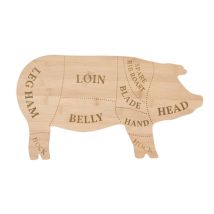 Fancy Flames - Planche À Découper Forme De Cochon En Bambou - Beige - L 49 X P 27,5 Cm - Livraison Gratuite