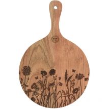 Planche à découper ronde en bois d'acacia naturel