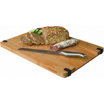 Dunedesign - Planche à découper en bois massif avec bec verseur 44x30x2cm planche antidérapan
