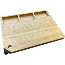 Planche à découper en bois avec aiguiseur de couteaux intégré