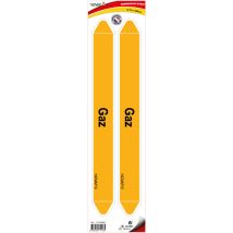 Planche de 2 marqueurs de tuyauterie 450 x 52 mm pour ø 70 à 100 mm - Gaz - 4711485