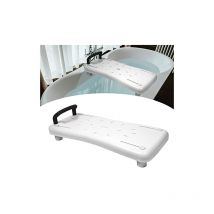Naizy - Planche de bain 70x31cm Siège de bain adulte senior 41-63cm Réglable Planche de bain pour s'asseoir Matériau pp Planche de siège Noir Poignée