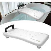 Planche De Bain 70x31cm Siège De Bain Adulte Senior 41-63cm Réglable Planche De Bain Pour S'Asseoir Matériau Pp Planche De Siège Noir Poignée Naizy