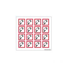 Planche de Pictogrammes MATIERES CORROSIVES (SGH05PL) - Planche de 24 adhésifs - 30 x 30 mm