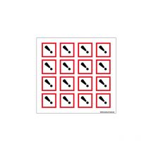 Signaletique.biz France - Planche de Pictogrammes risques cutanes & irritation (SGH07PL) - Planche de 36 adhésifs - 20 x 20 mm